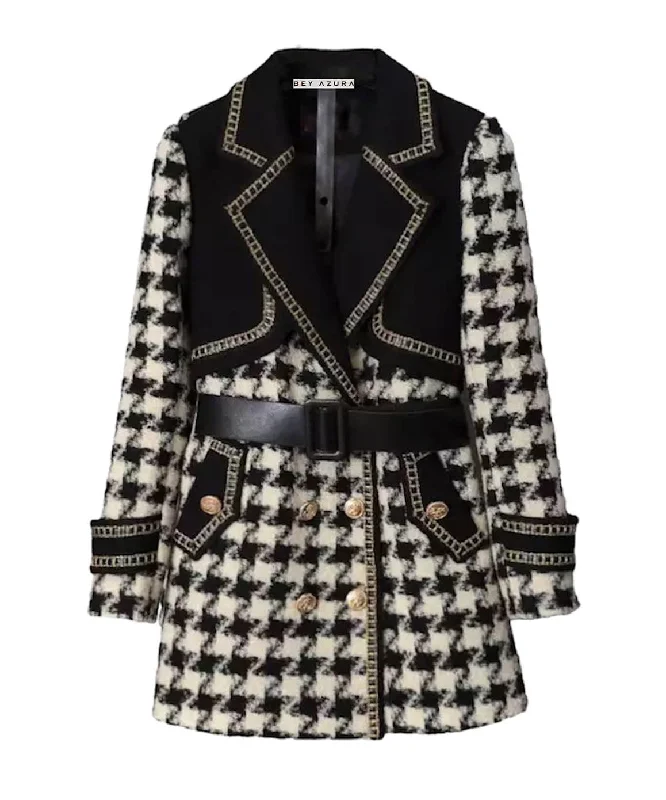 Soft Looks Tweed Belted Woolen Coat