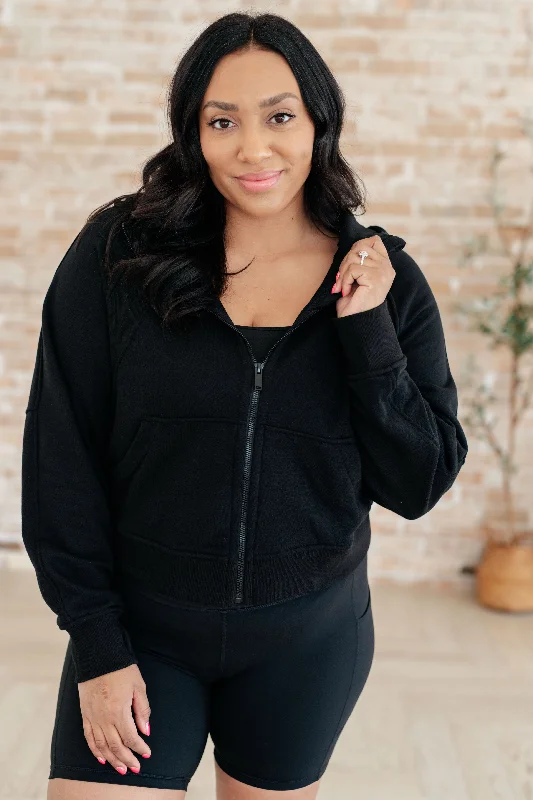 Breezy Outfits Sun or Shade Zip Up Jacket in Black
