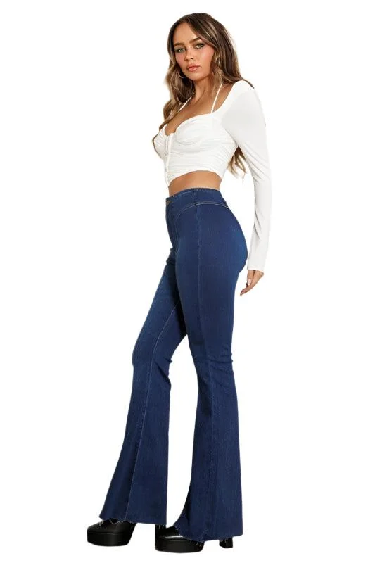 Modern Comfort Wear High Waisted Flare Jean Dark Stone