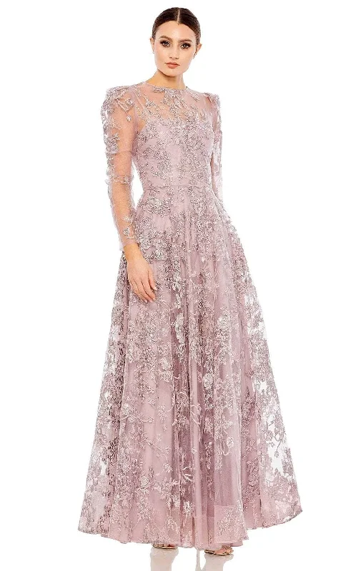 Effortless Looks Mac Duggal 50664 - Embroidered Jewel Neck Long Dress