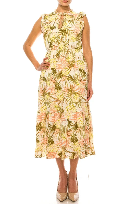 Soft Comfort Wear Laundry HV03D25 - Printed Summer Midi Dress