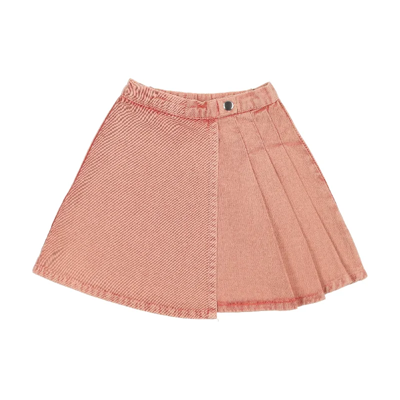 Comfortable Sweaters KIN & KIN PINK DENIM SIDE PLEAT SKIRT