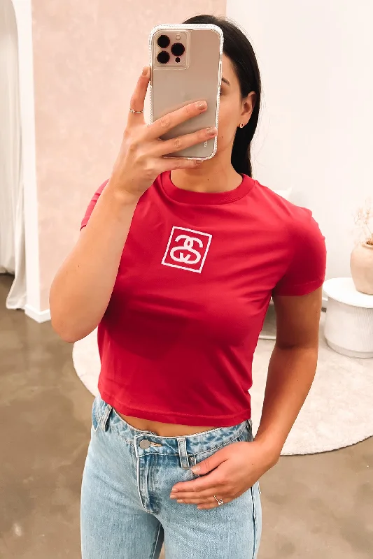 Warm Chic Outfits Square Slim Tee Raspberry