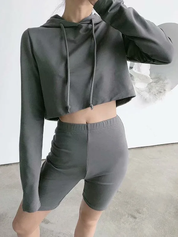 Warm Wear Long Sleeve Casual Shorts Suit
