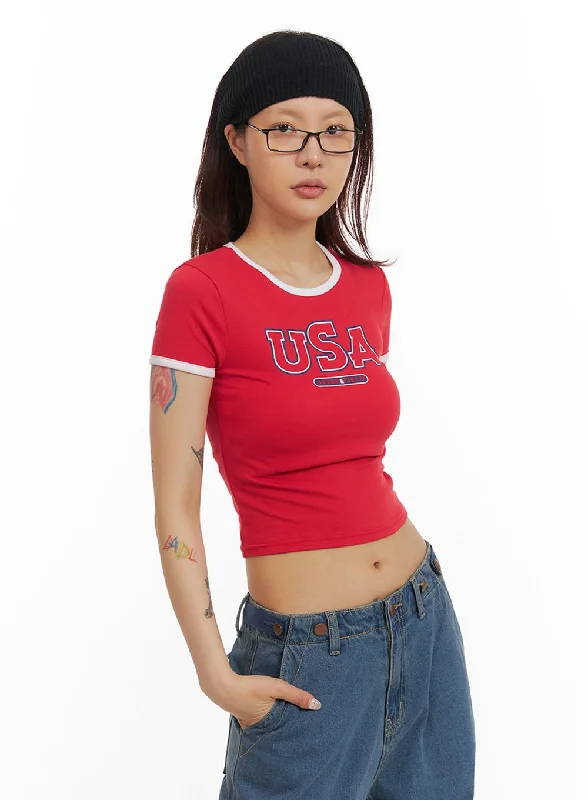 Light Layers Contrast Graphic Crop Top IY410