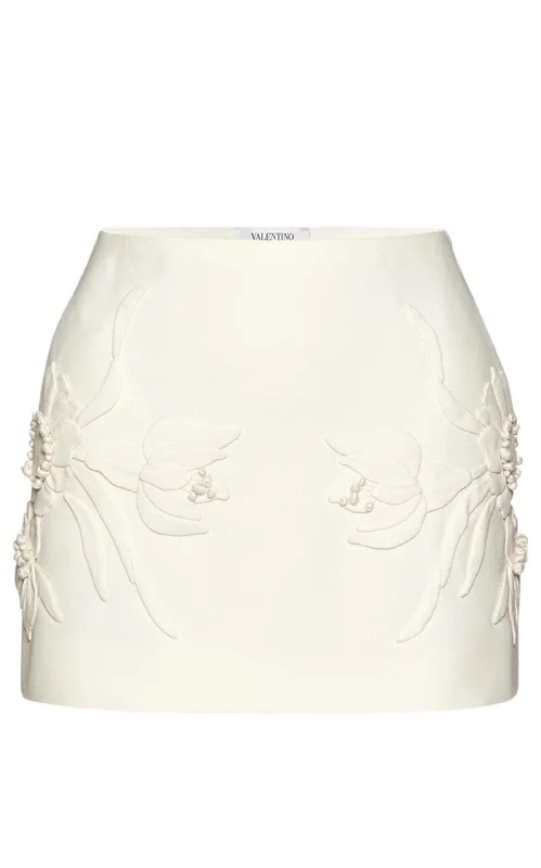 Effortless Outfits Floral-embroidered Mini Skirt