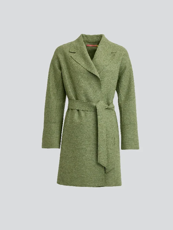 Soft Comfort Wear Yrene Coat Alpaca Color Green
