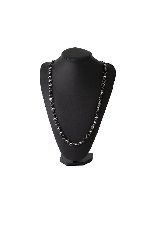 Cozy Fashion BRASS BKNI PEARL SCATTERED CHAIN BLK