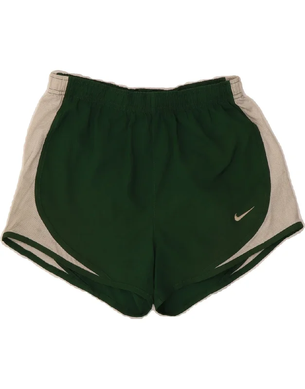 Elegant Fit NIKE Womens Sport Shorts US 0/2 XS  Green Colourblock Polyester