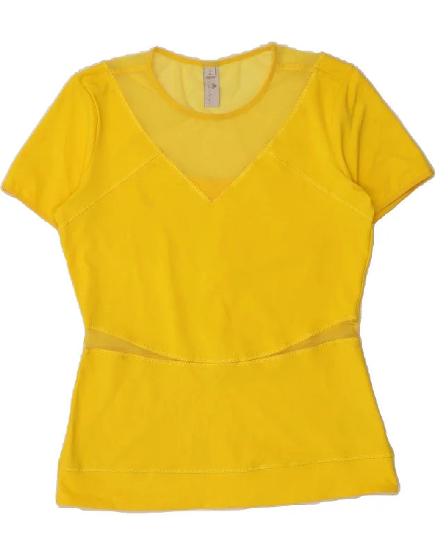 Cozy Fashions ADIDAS Womens Stella McCartney T-Shirt Top UK 14 Large Yellow Polyester