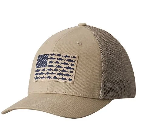 Timeless Outfits PFG Fish Flag Mesh Ball FlexFit Cap - (High Crown)