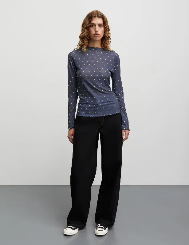 Cozy Fashions Fancy Jersey Minnie Top, AOP Dot/Parisian Night