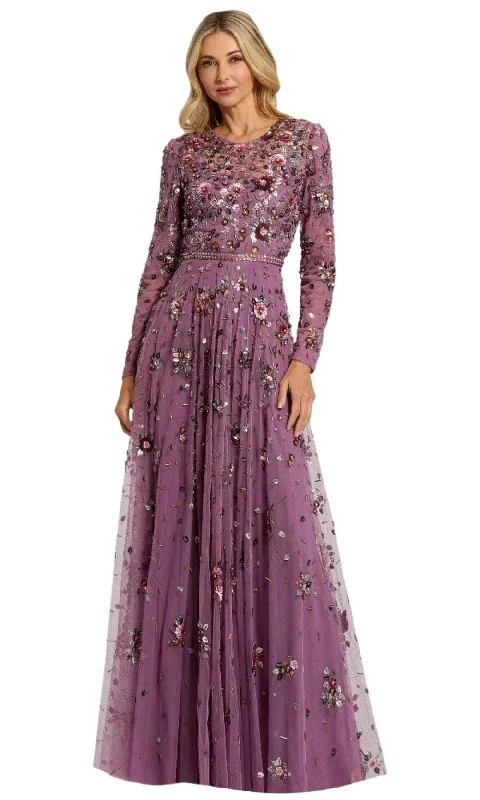 Soft Textures Mac Duggal 10063 - Jewel Neck Embellished Evening Dress