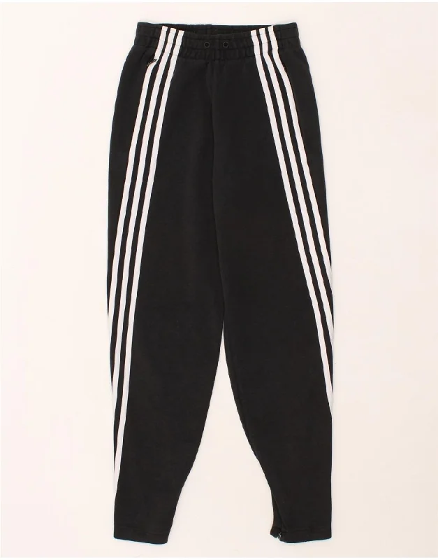 Light Layers ADIDAS Womens Tracksuit Trousers UK 2 2XS  Black Cotton