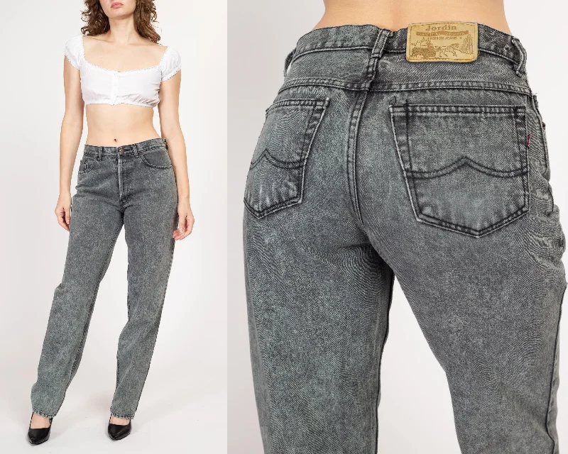Comfy Chic Wear Medium 80s Grey Acid Wash High Waisted Jeans 31"