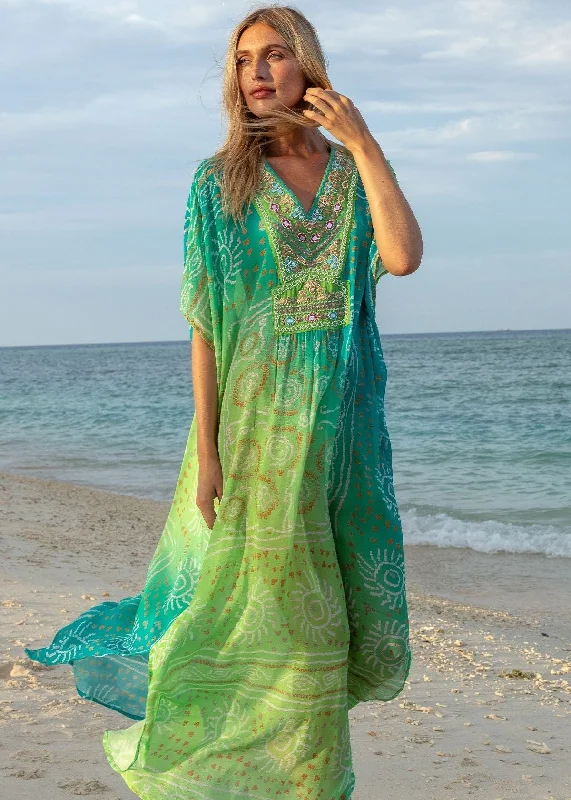 Urban Chic Maxi Kaftan Tessa in Ombre Green