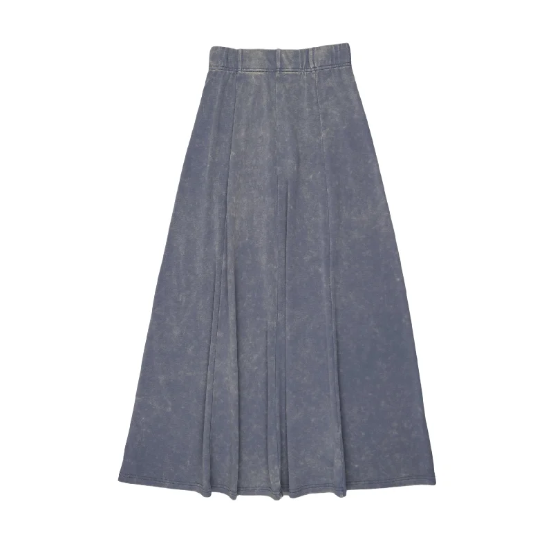 Soft Looks BTS25004MSK-Wash Maxi Skirt-Blue Wash