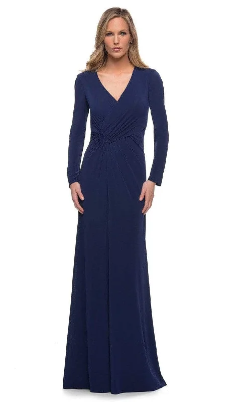 Comfortable Fashion Looks La Femme - 29535 V-Neck Mother of the Bride Sheath Dress