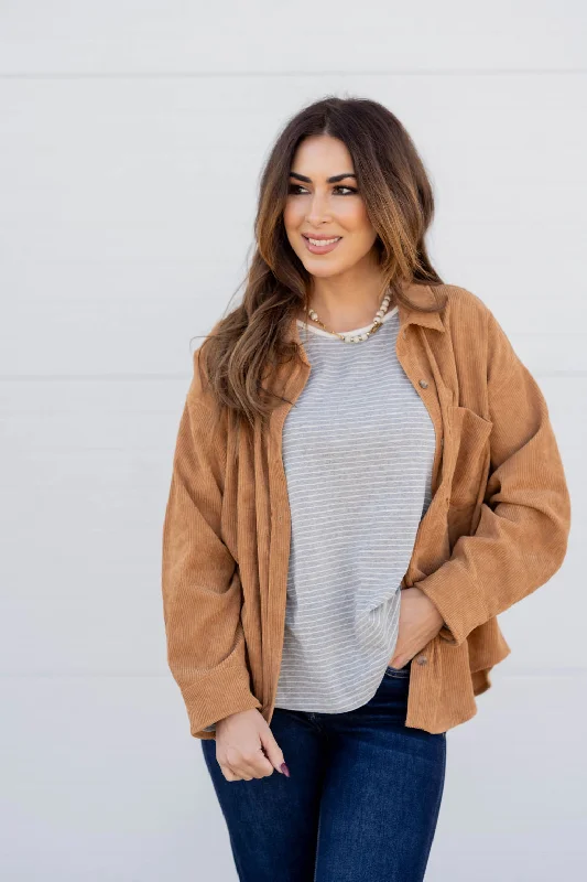 Trendy Layers Everyday Corded Shacket