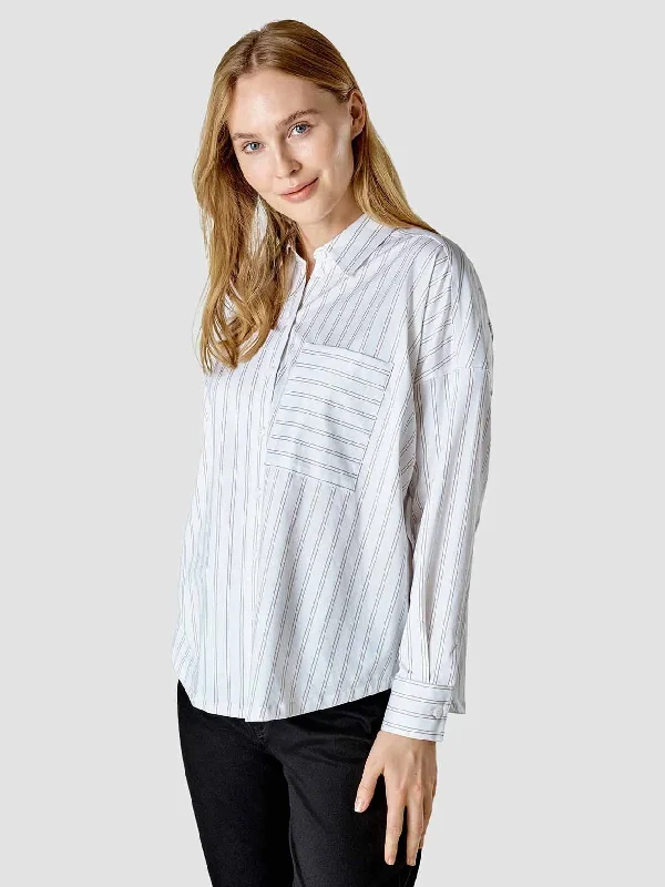 Soft Wearables Oversized Long Sleeve Shirt Halo Stripes Latte