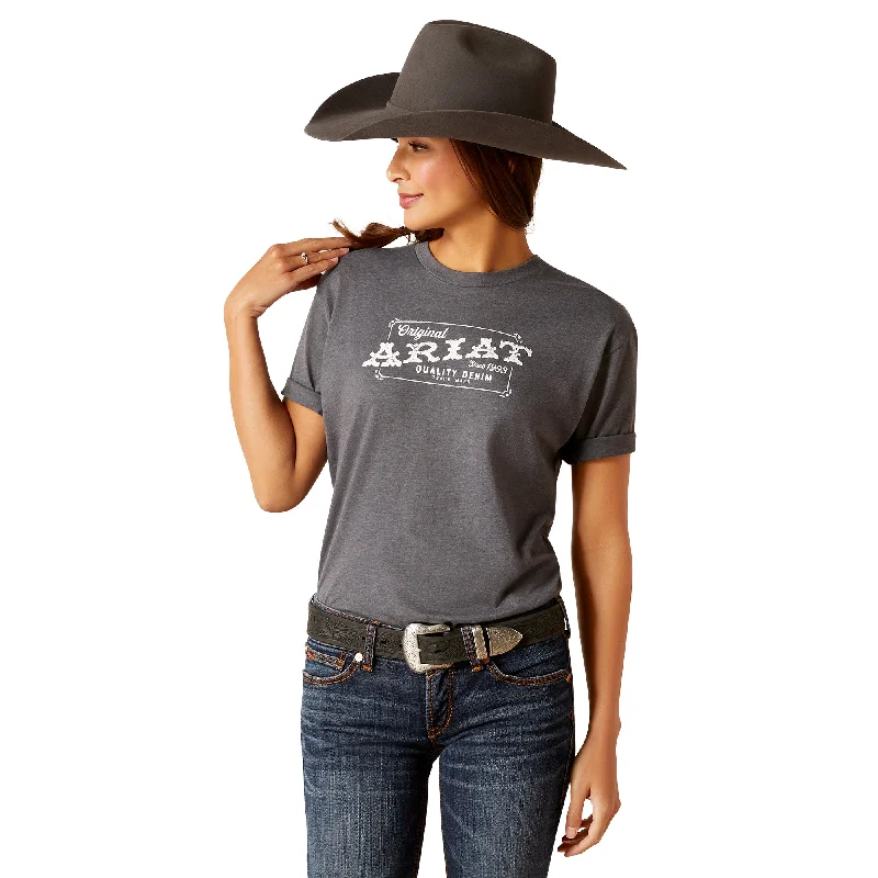 Light Comfort Ariat Women's Ariat Denim Label T-Shirt, Grey