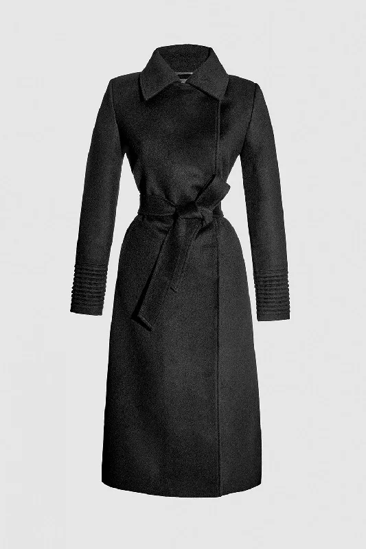 Weekend Comfort Baby Alpaca Long Lapel Collar Wrap Coat