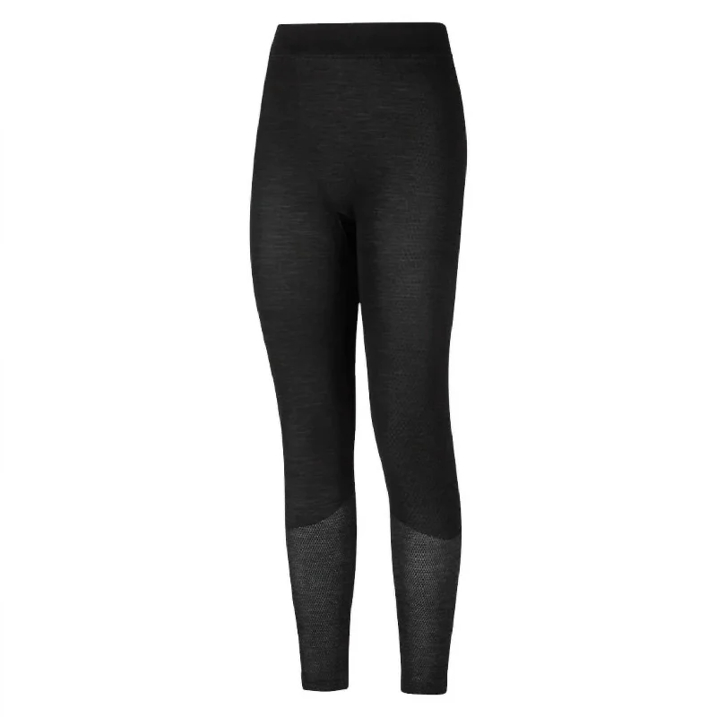 Everyday Chic Women's Wool Base Layer Bottoms In Black/hibiscus