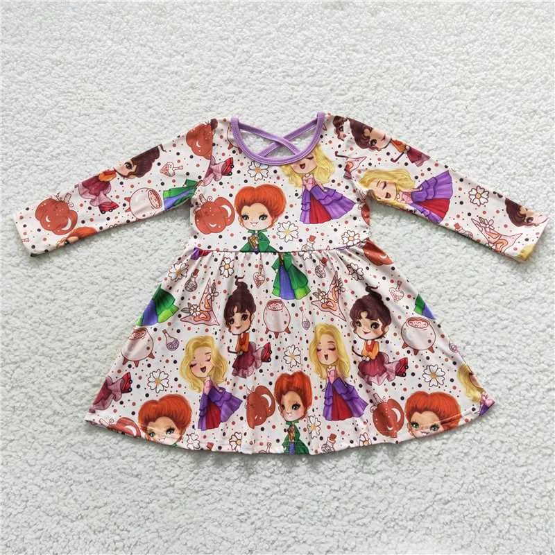 Simple Chic GLD0353  Baby Girls Halloween Witches Pumpkin Knee Length Dresses