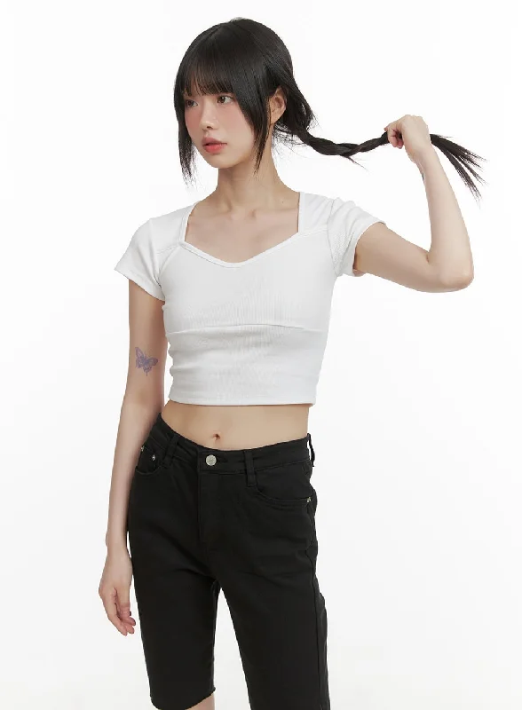 Relaxed Tops Cotton Blossom Crop Top CY414