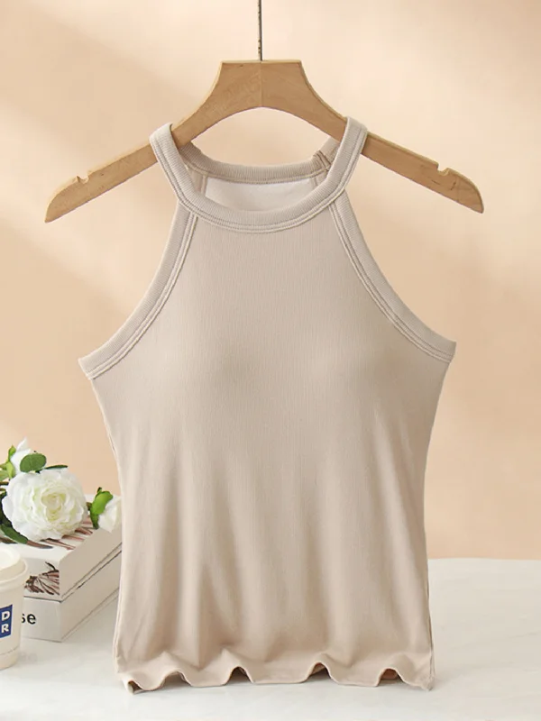Sporty Wear Grecian Neck Tank With Chest Pads