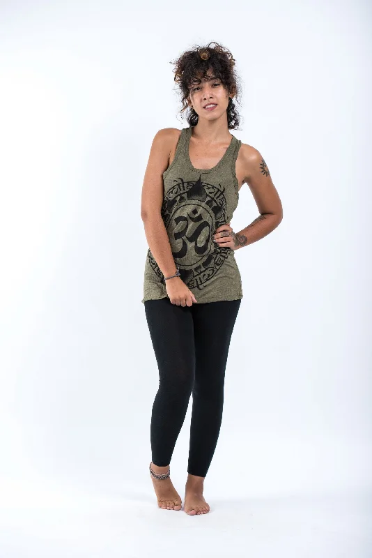 Versatile Outfits Womens Infinitee Om Tank Top in Green