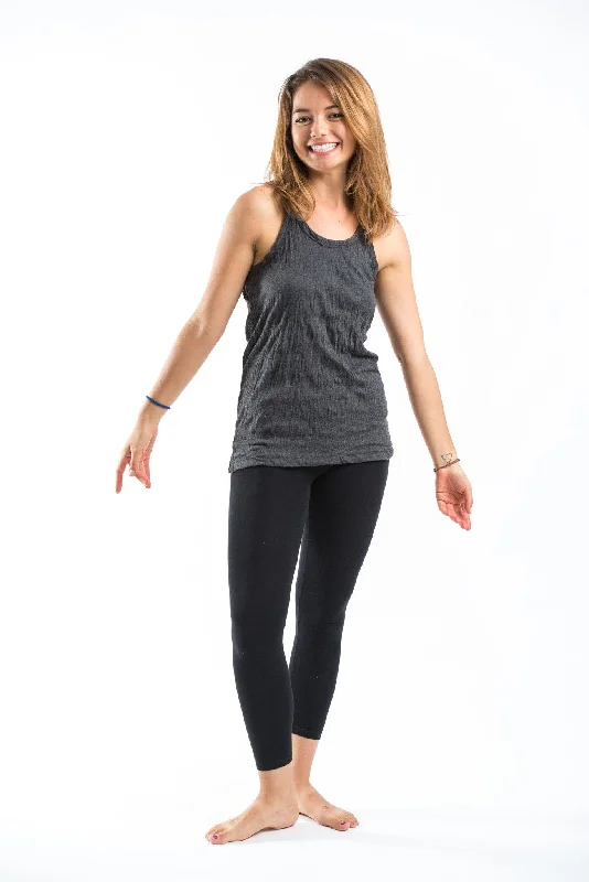 Comfortable Fashion Looks Womens Solid Color Tank Top in Black