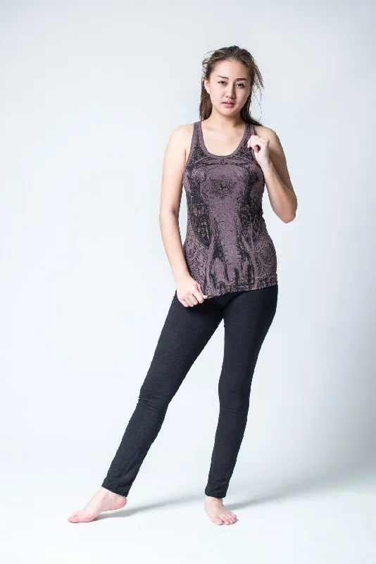 Elegant Casuals Womens Wild Elephant Tank Top in Brown