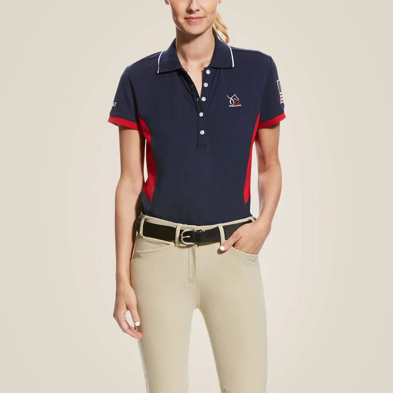 Versatile Outfits Ariat Women's USEF Prix Polo, Navy