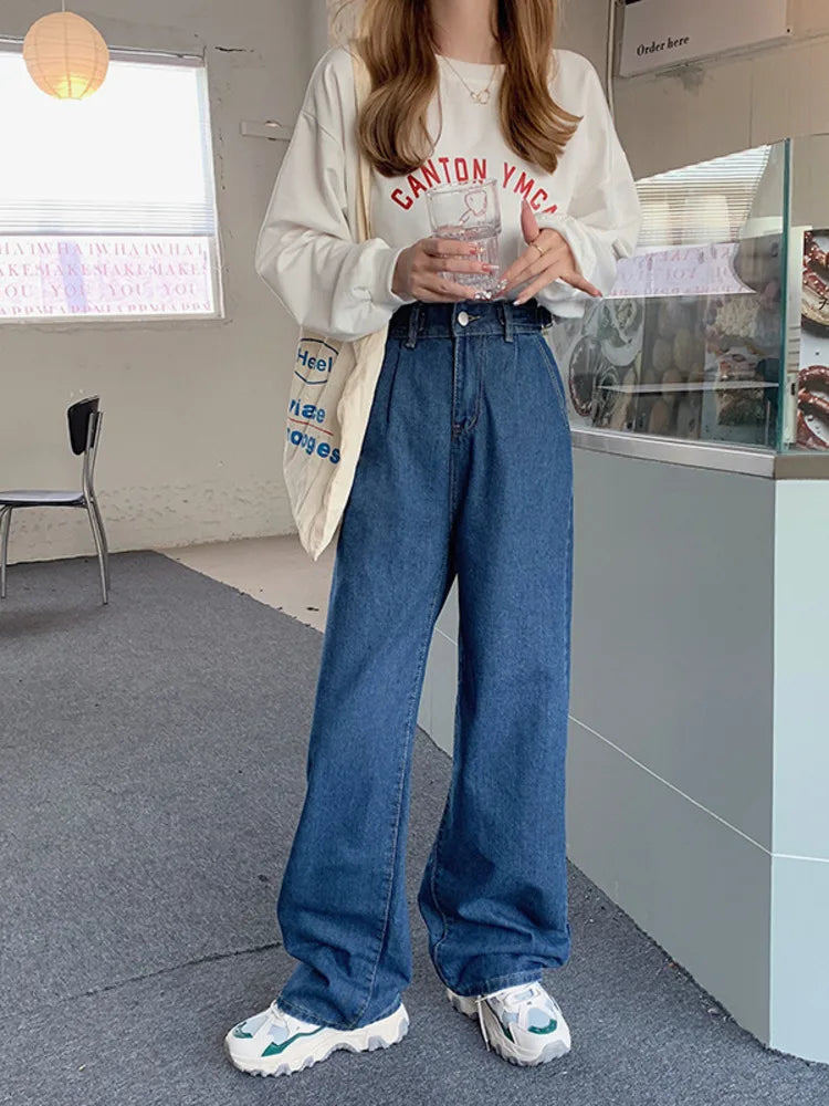 Comfortable Sweaters DressBetty - 2024 Trendy Fat Sister New Loose Straight Drapey Mopping Women's Jeans