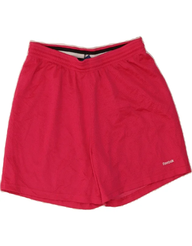 Soft Relaxation Wear REEBOK Womens Sport Shorts UK 10 Small  Pink Polyester