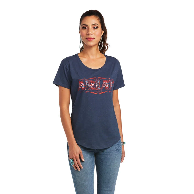 Urban Chic Ariat Women's Ariat Sonora Logo T-Shirt, Navy Heather