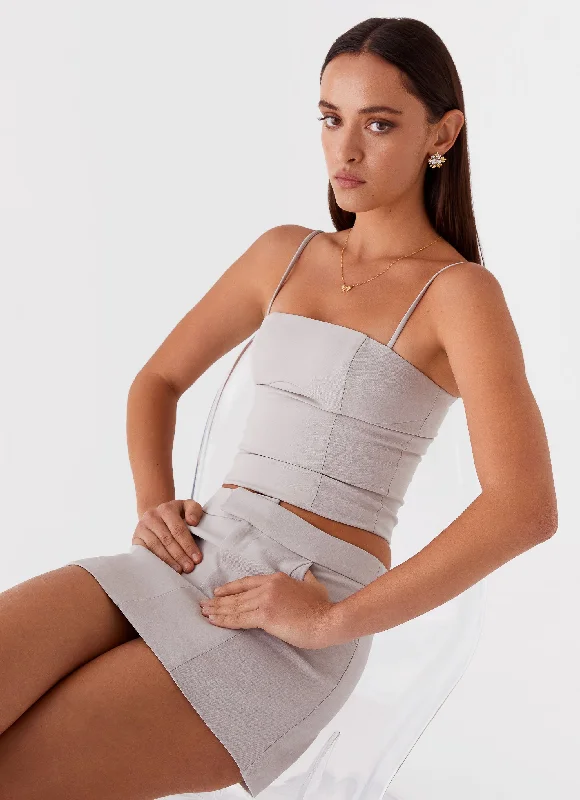 Casual Fit Wear Eliana Crop Top - Grey