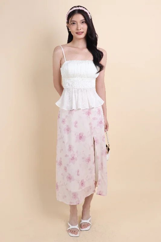 Casual Comfort Wear AMERY FLORAL MAXI SKIRT IN PINK
