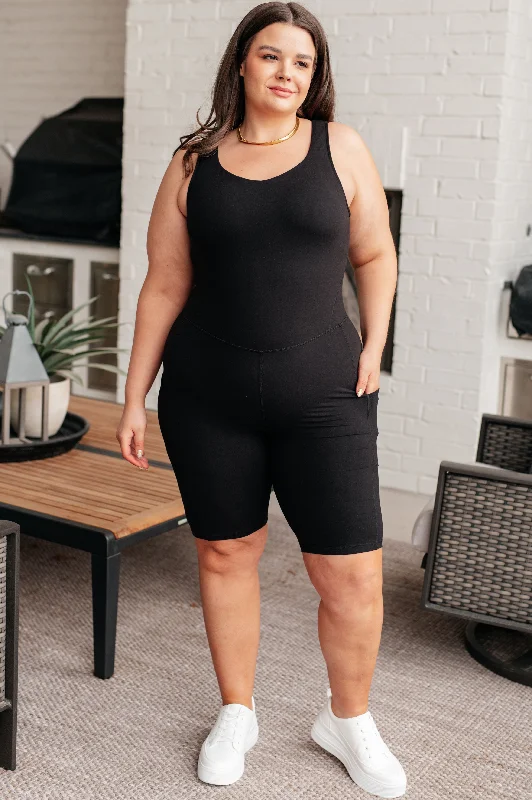 Relaxed Fit Wear Sun Salutations Body Suit in Black