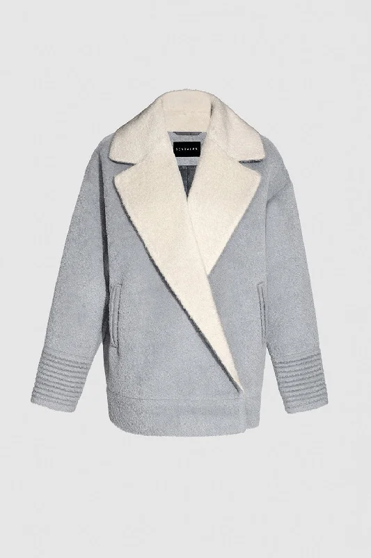 Easy Chic Bouclé Alpaca Dropped Shoulder Aviator Jacket