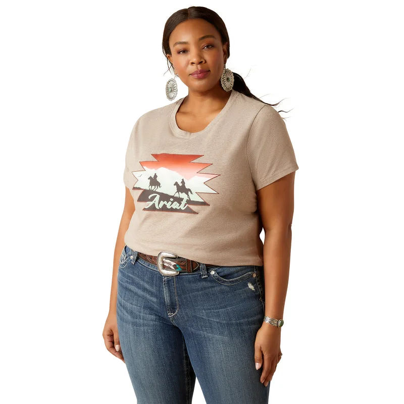 Relaxed Fashion Ariat Women's Adventure tee T-Shirt, Oatmeal Heather