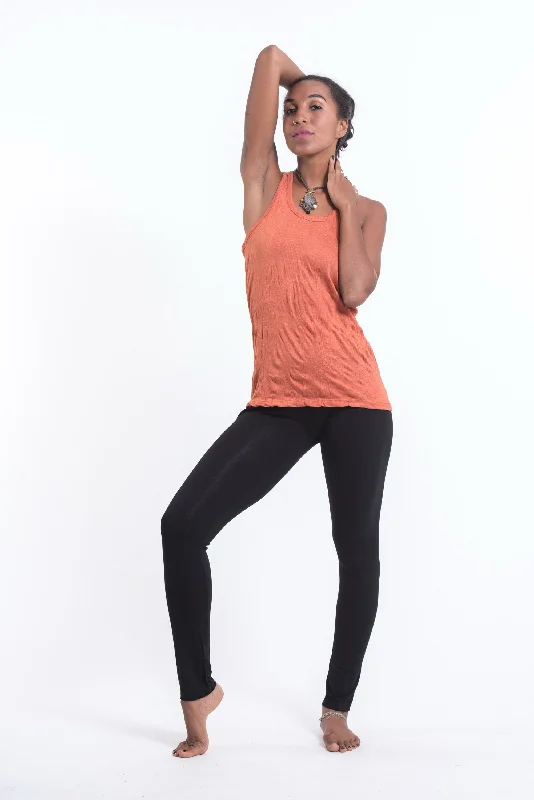Urban Chic Womens Solid Color Tank Top in Orange