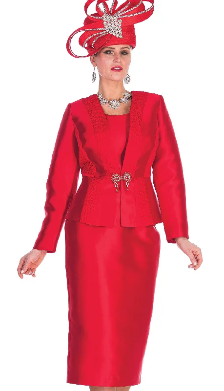 Everyday Chic Elite Champagne Church Suit 5722C-Red