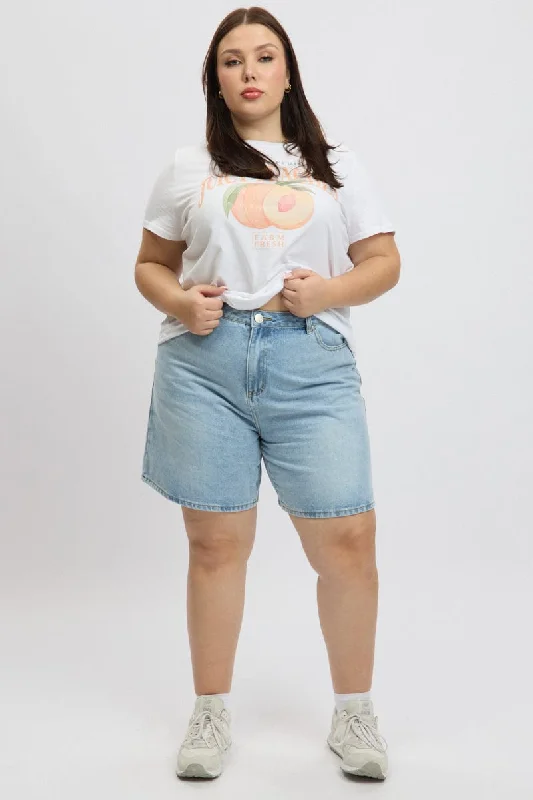 Soft Wearables Denim Jort Shorts High Rise