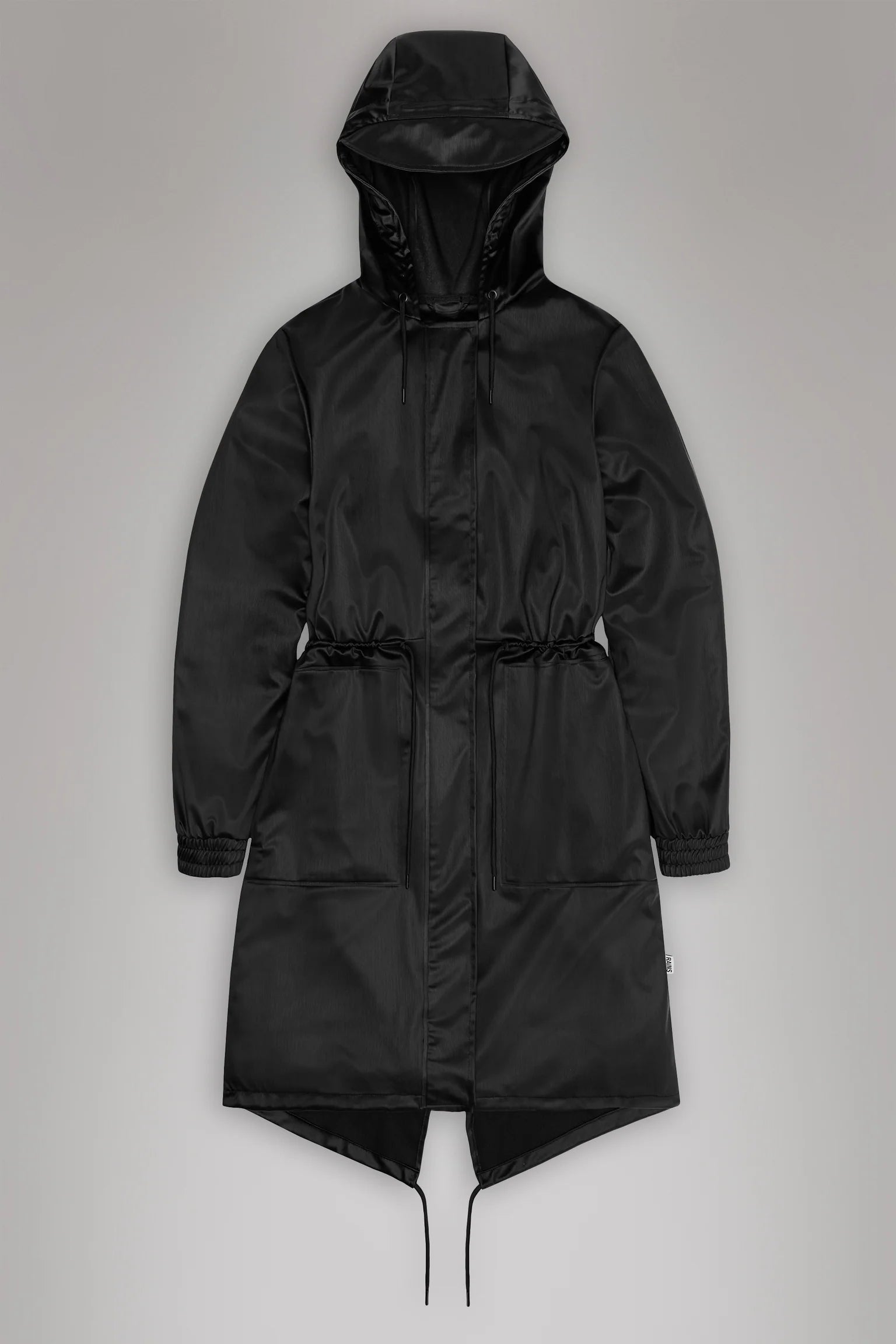 Elegant Dressing Black Grain String Parka