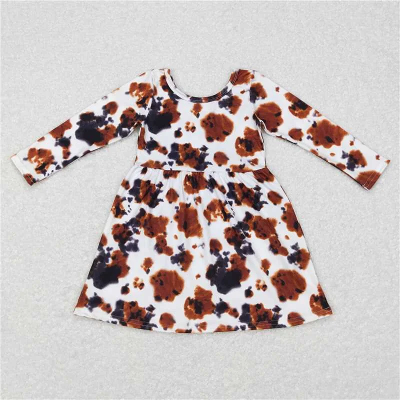 Fashion Comfort GLD0226  Baby Girls Western Cowhide Knee Length Dresses
