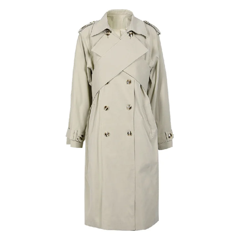 Warm Chic Deconstructed Crossed Front Collared Double Breasted Long Sleeve Trench Coat