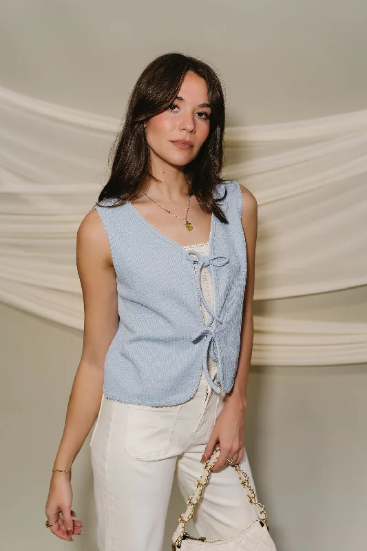 Stylish Fit Brynlee Light Blue Front Ties Top