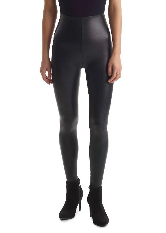 Cozy Outerwear Faux Leather Legging In Black